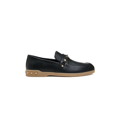 VALENTINO GARAVANI LEISURE FLOWS LEATHER LOAFERS 